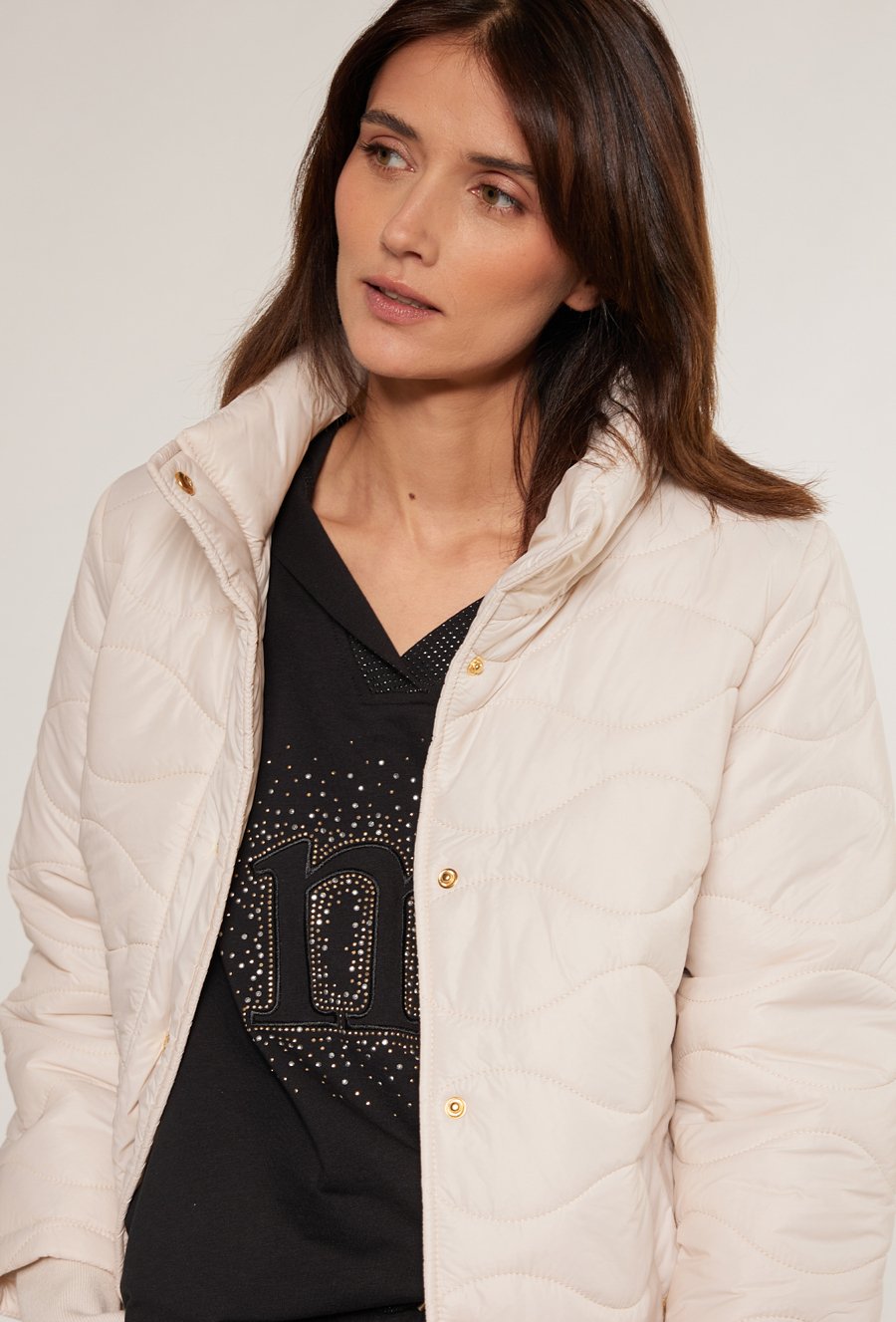 Casualowy płaszcz z wzorem