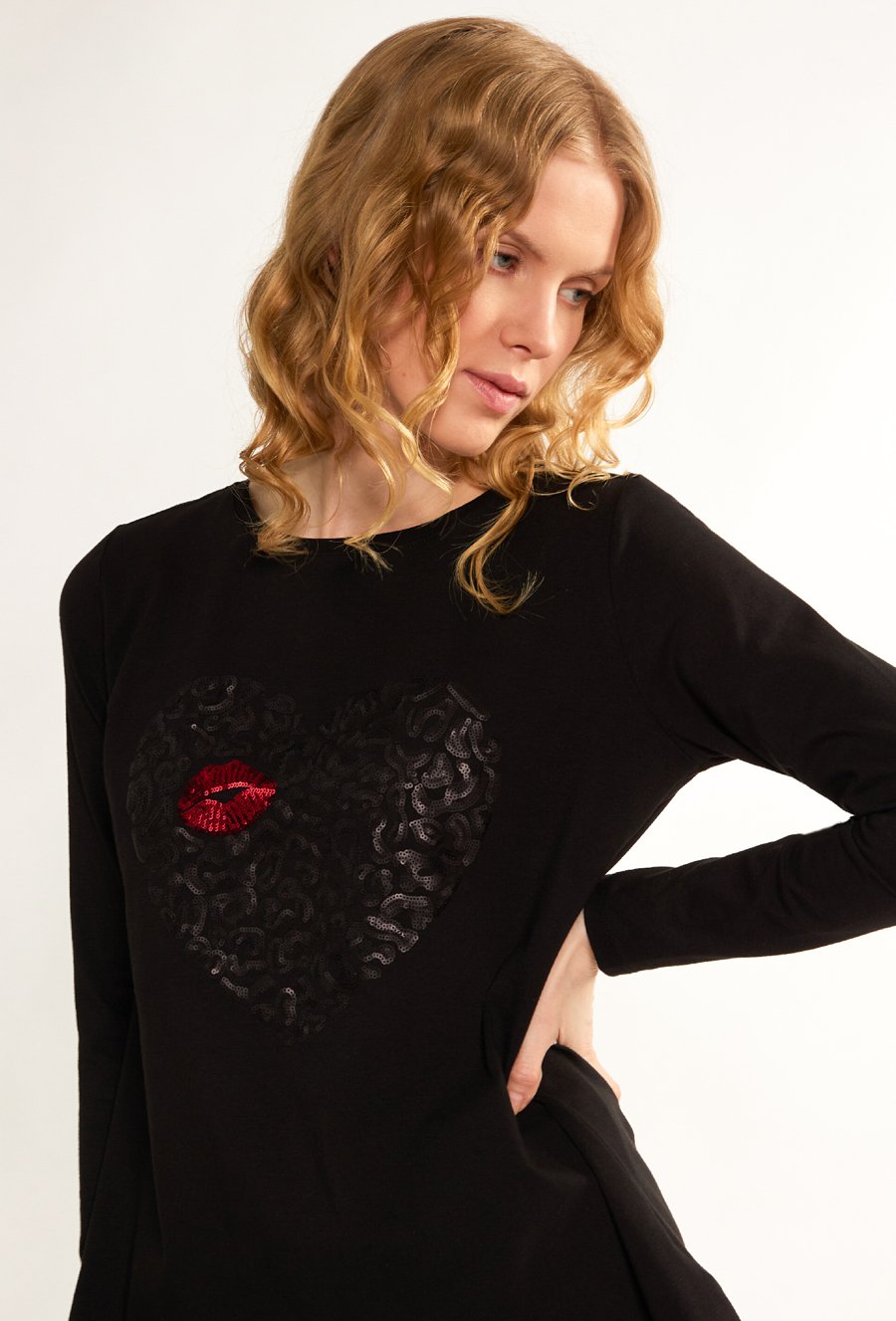 Bluzka z ozdobnym panelem