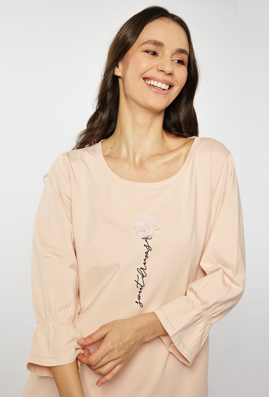 G&oacute;ra od piżamy z ozdobnym panelem