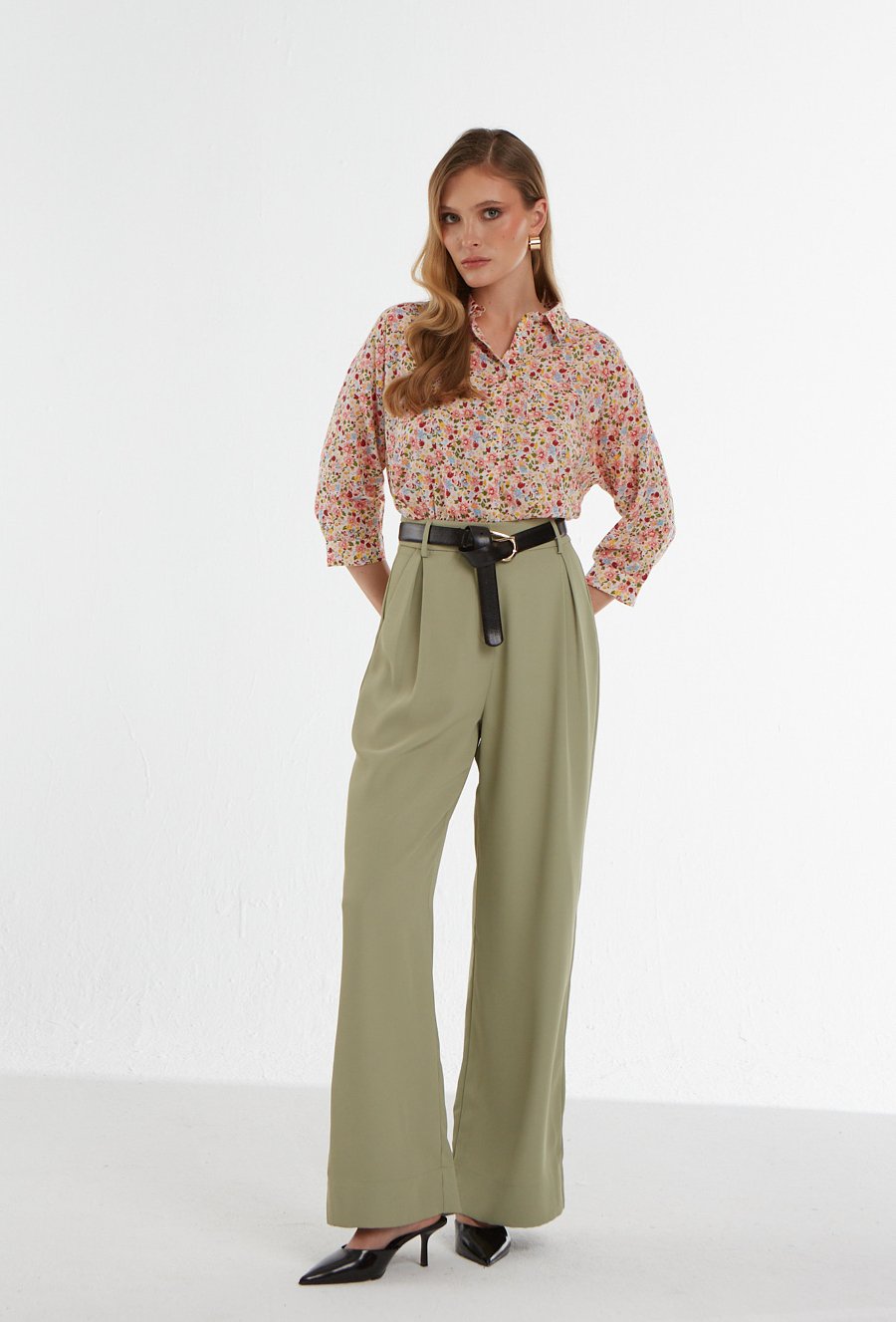 Wiskozowa koszula w kwiaty