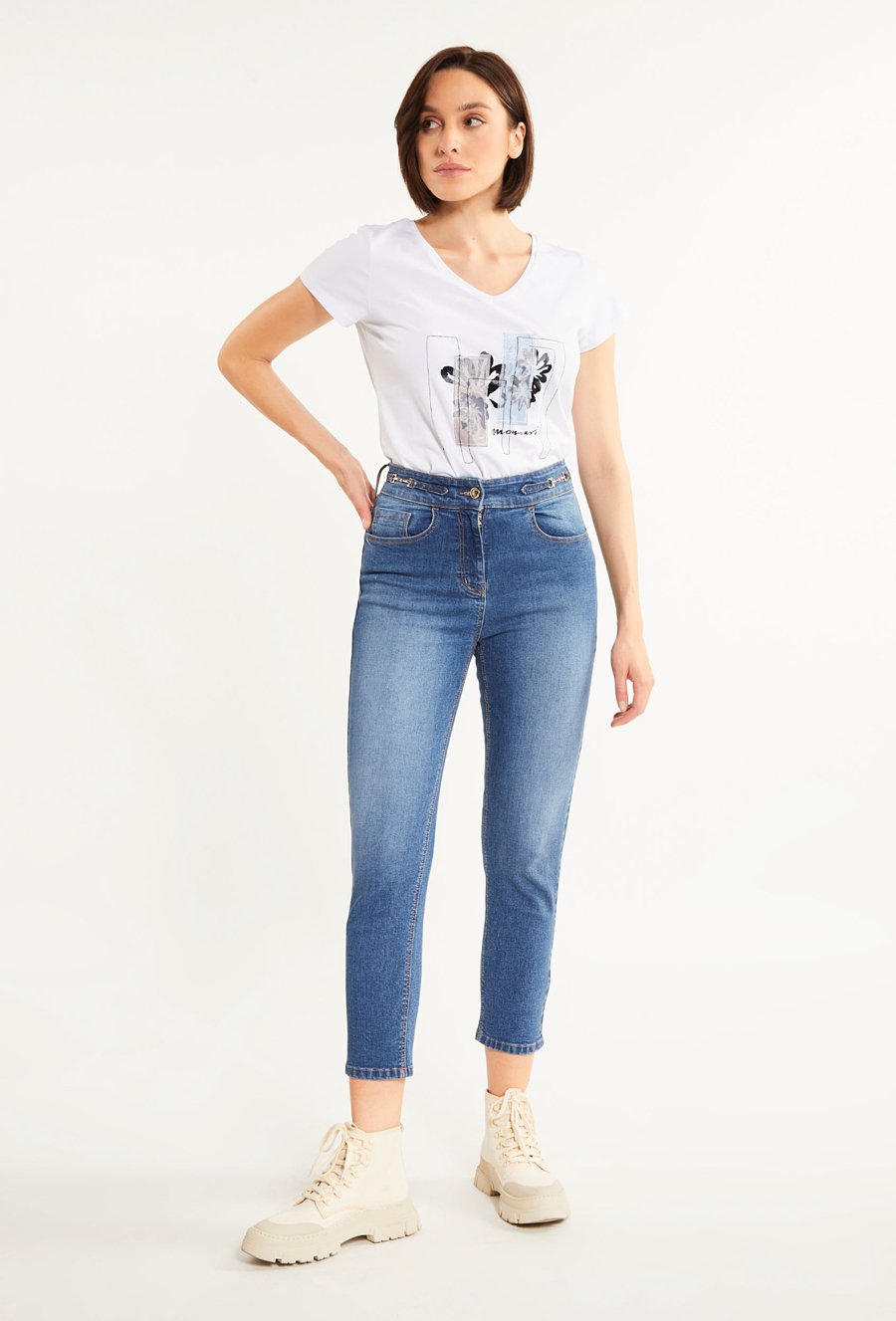 Klasyczne jeansy z efektem sprania