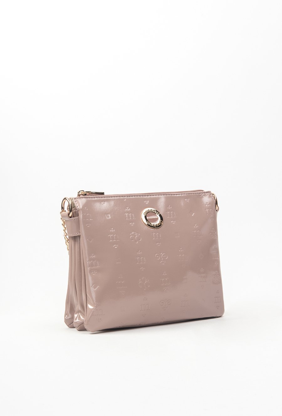 Lakierowa torba damska z wzorem