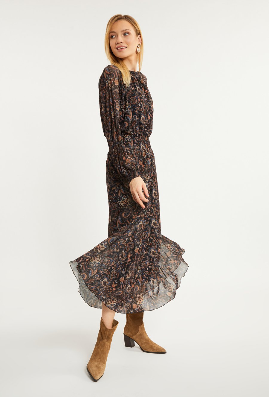 Wzorzysta sukienka maxi
