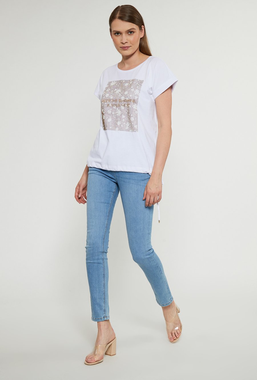 T-shirt z wzorzystym panelem