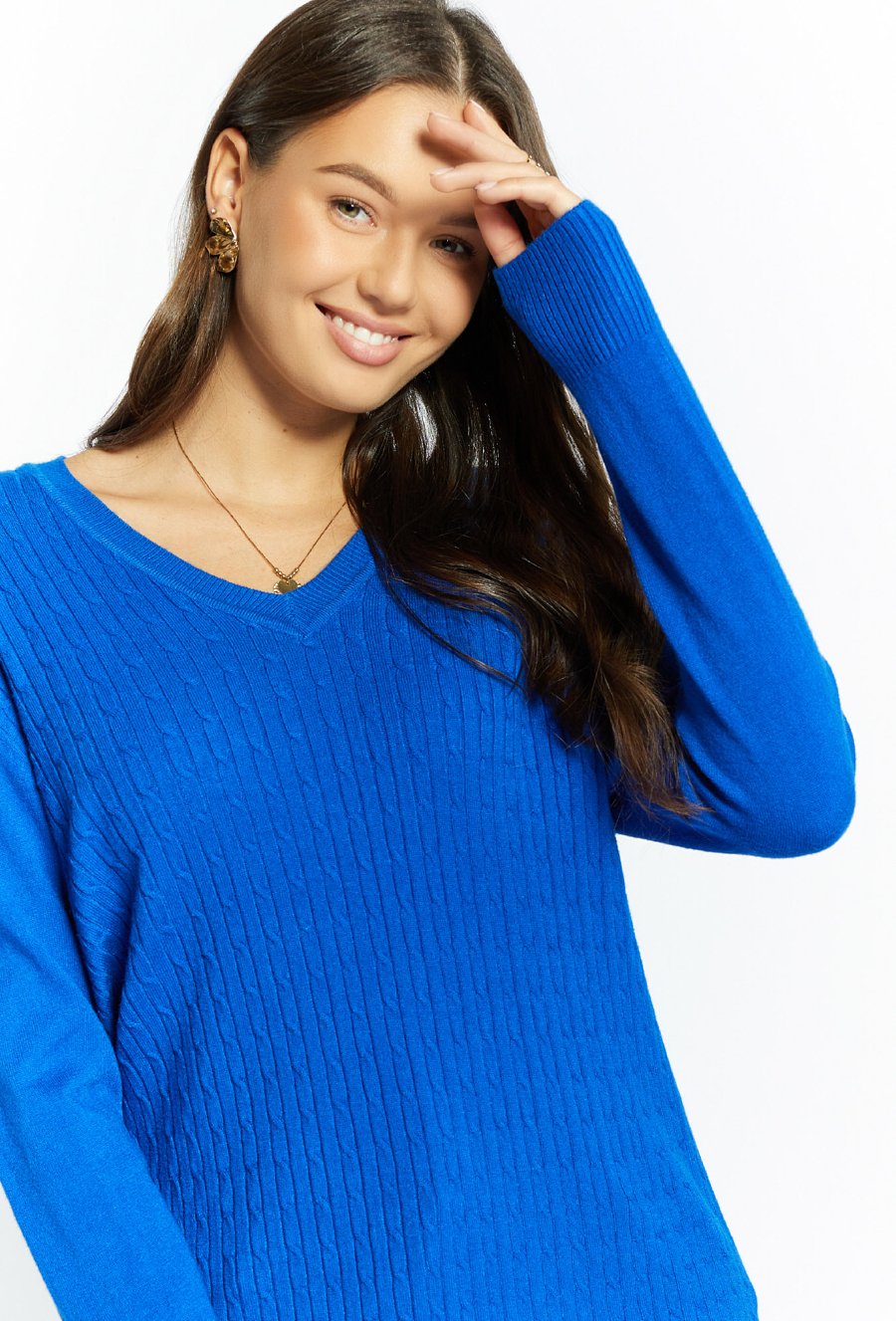 Sweter damski z ciekawym splotem