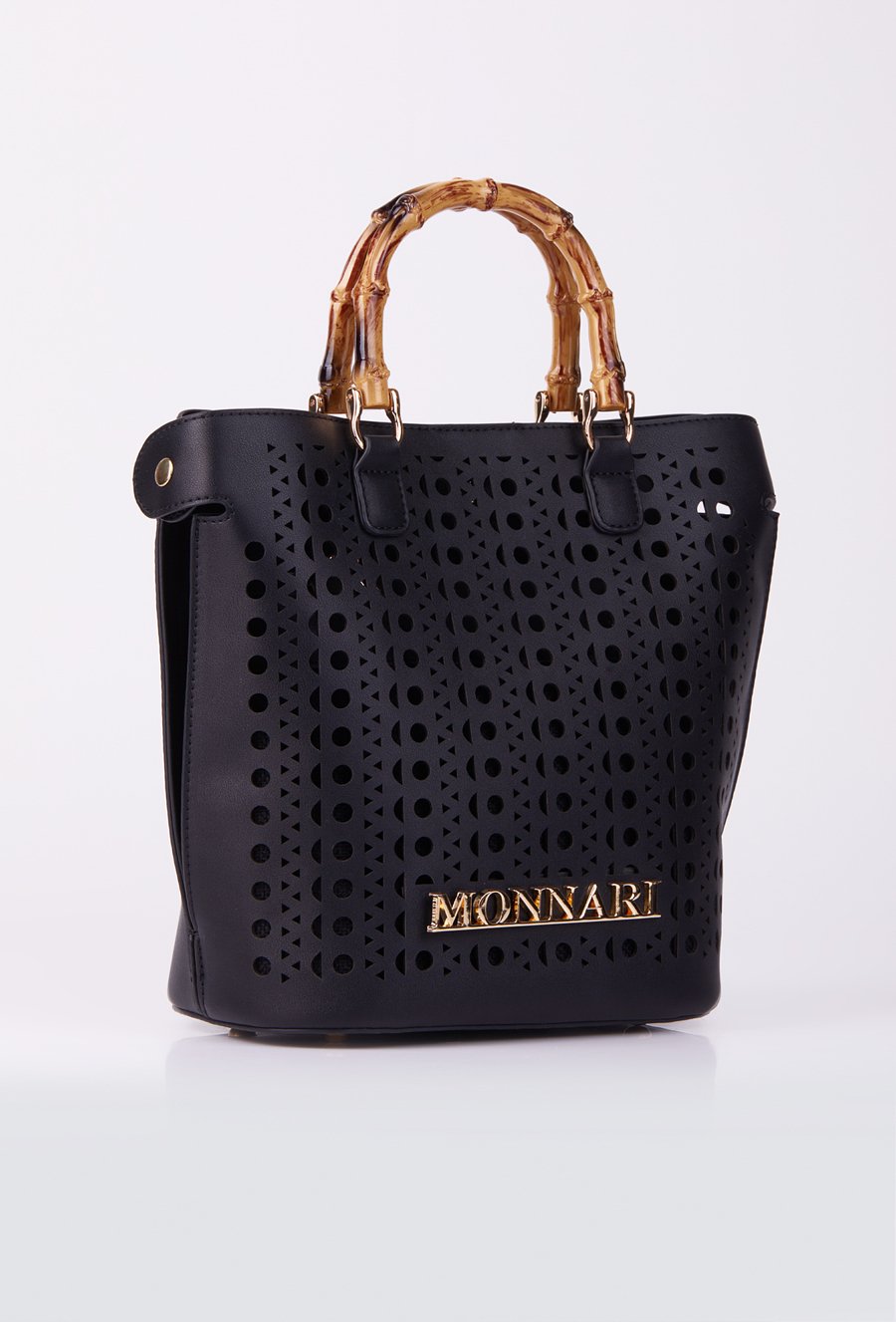 Torebka ażurowa z bambusowymi rączkami