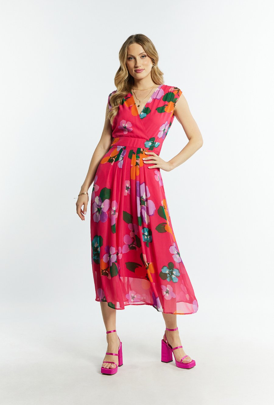 Długa sukienka w kwiatowy print