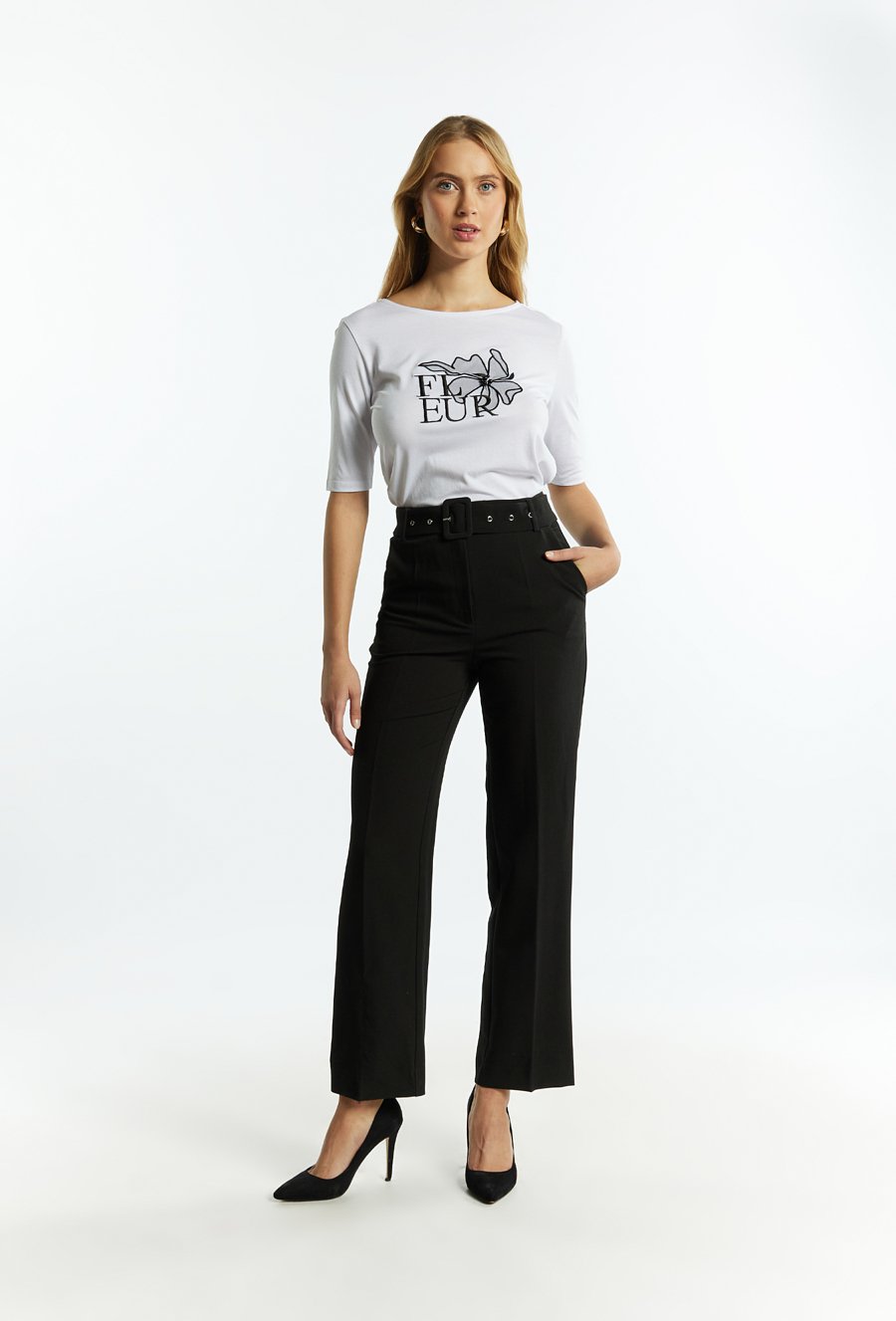 T-shirt damski z 3/4 rękawem