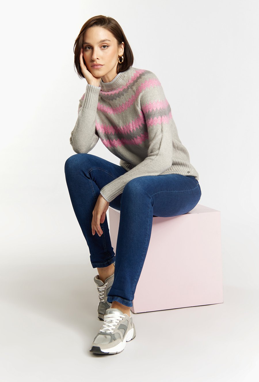 Jeansowe spodnie z wysokim stanem