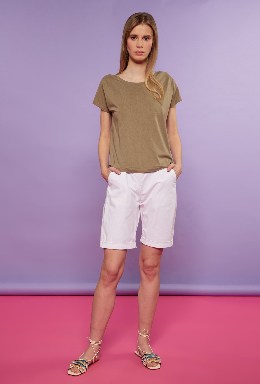 Gładki, zielony t-shirt