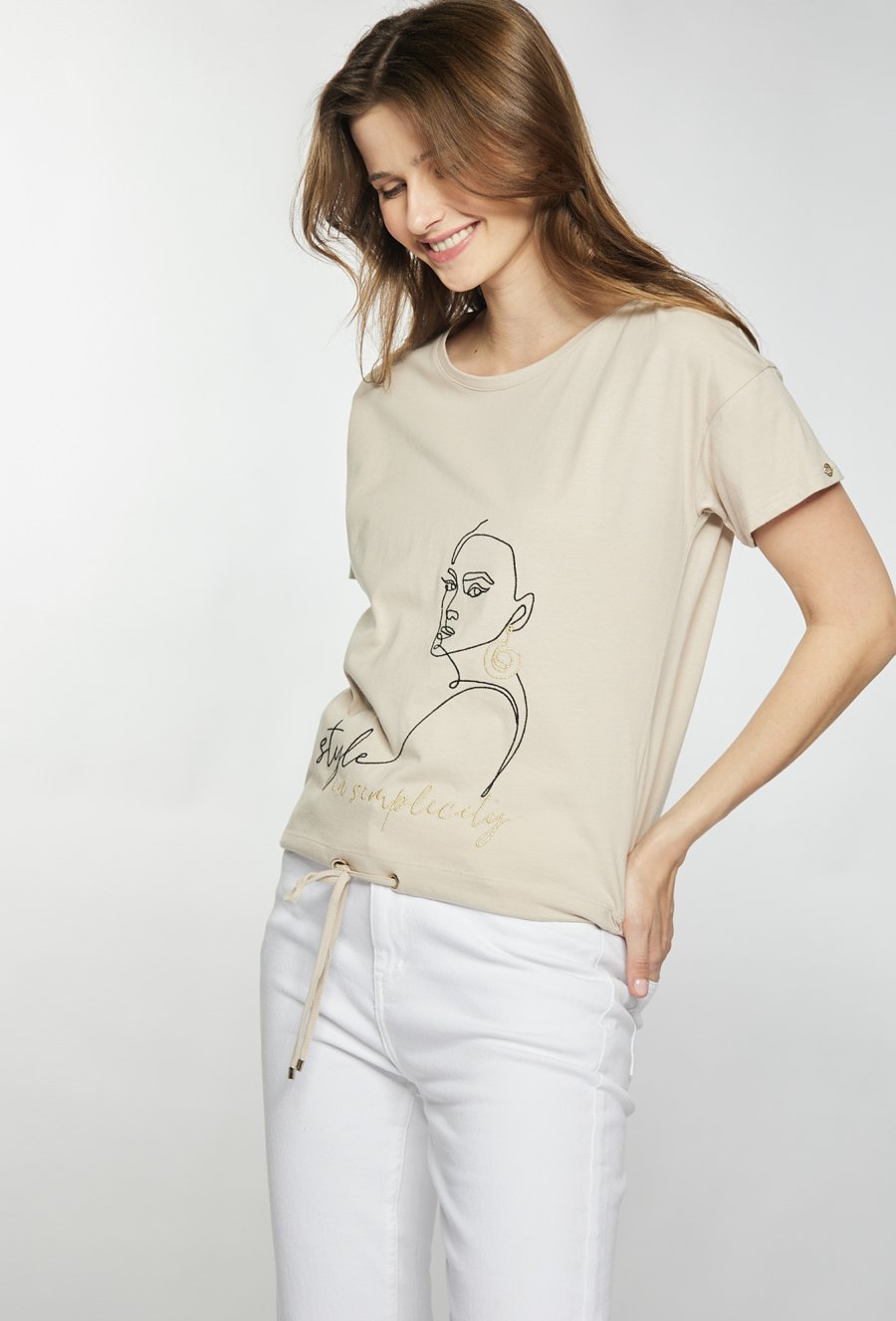 Bawełniany t-shirt z wzorem