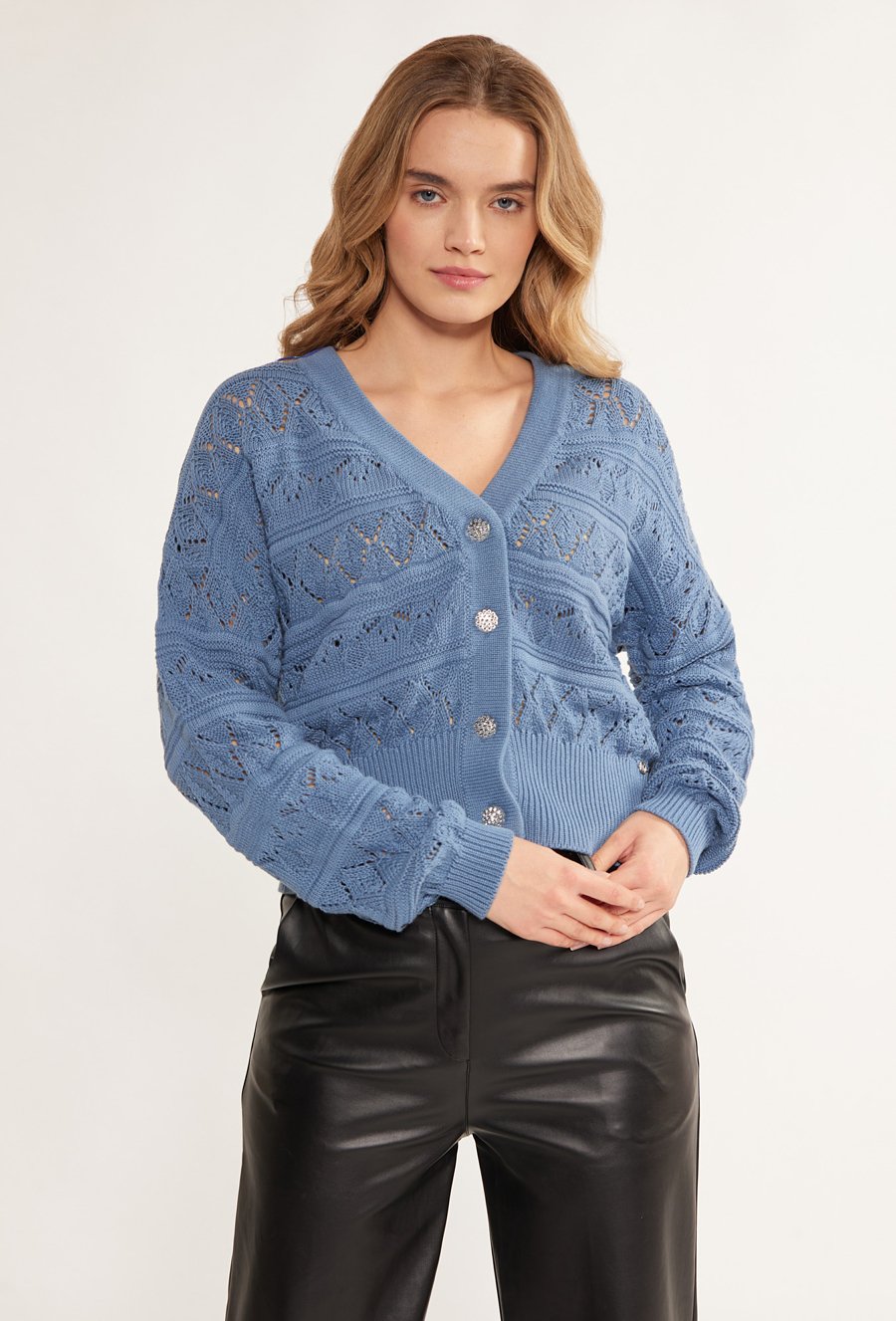 Ażurowy sweter damski