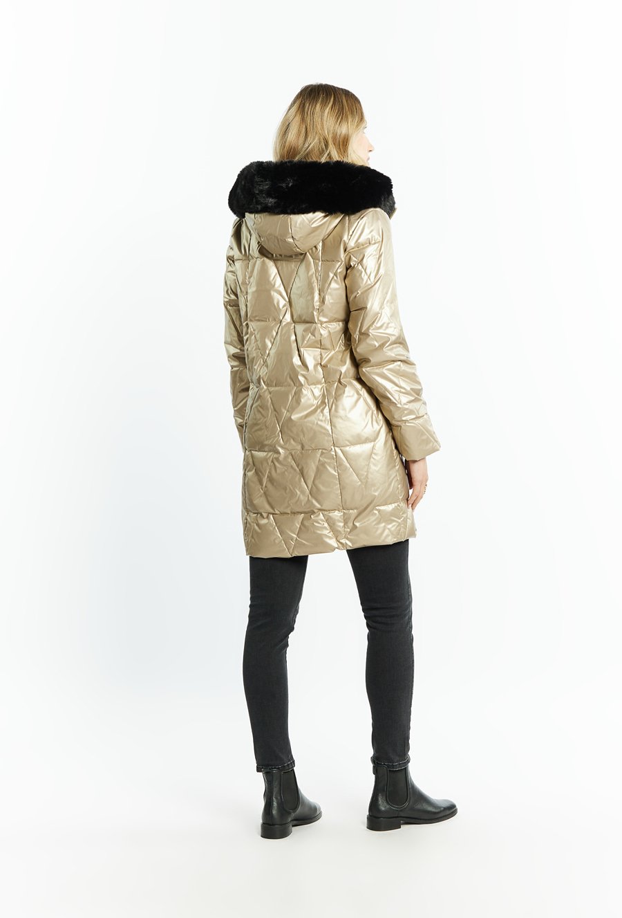 Płaszcz damski z kapturem