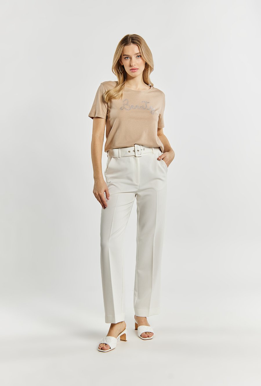 Bawełniany T-shirt ze zdobieniem