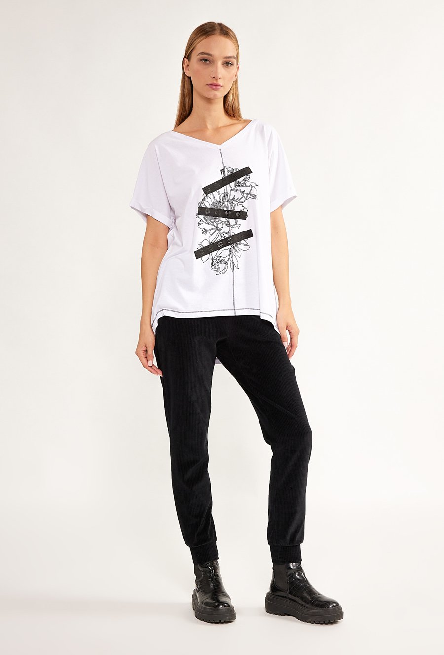 T-shirt damski z wzorem