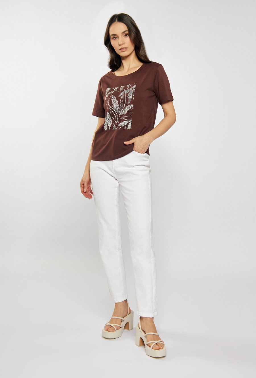 T-shirt z ozdobnym panelem