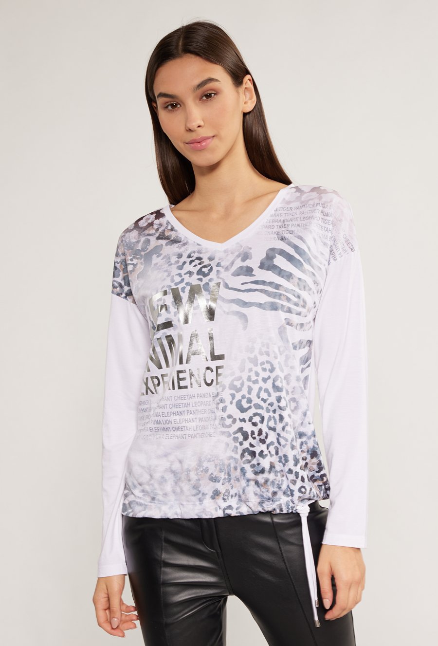 Wiskozowa bluzka z ozdobnym panelem