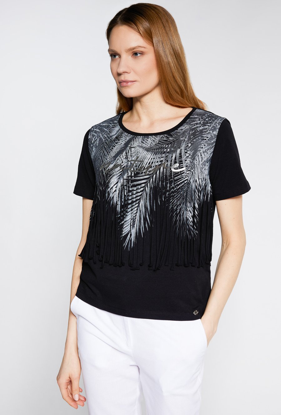 T-shirt z frędzlami