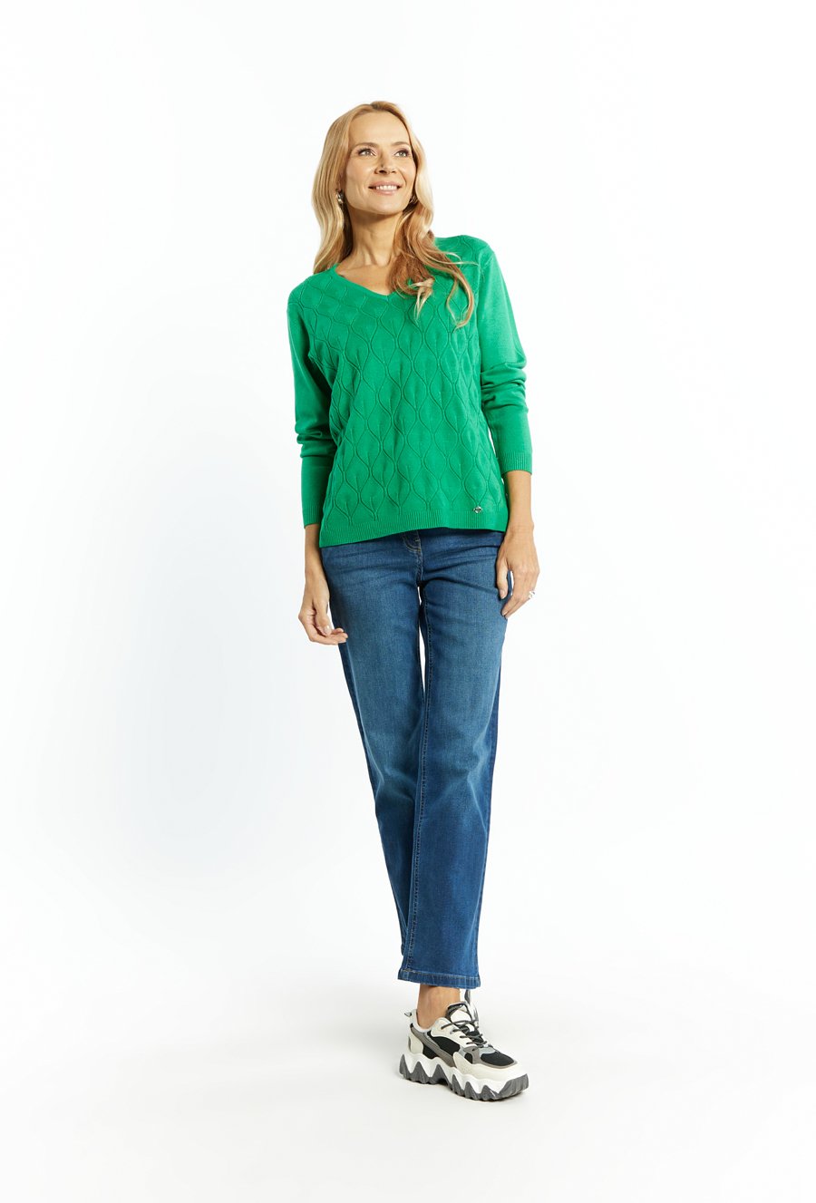 Sweter damski z ciekawym splotem