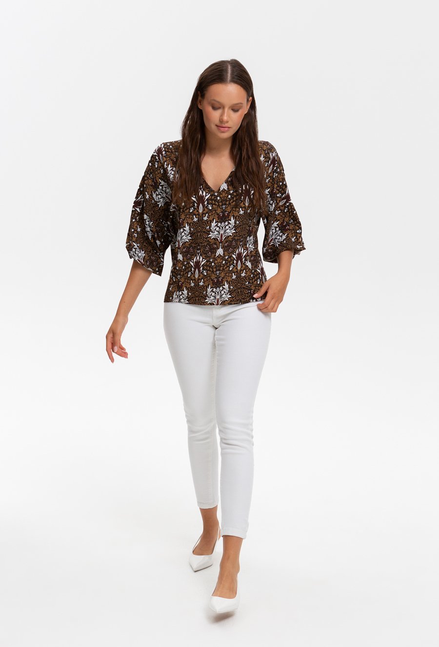 Wzorzysta bluzka damska