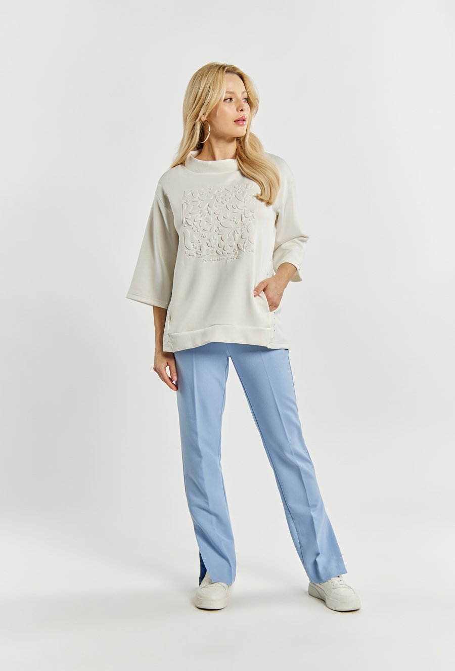 Bluza damska z wypukłym nadrukiem