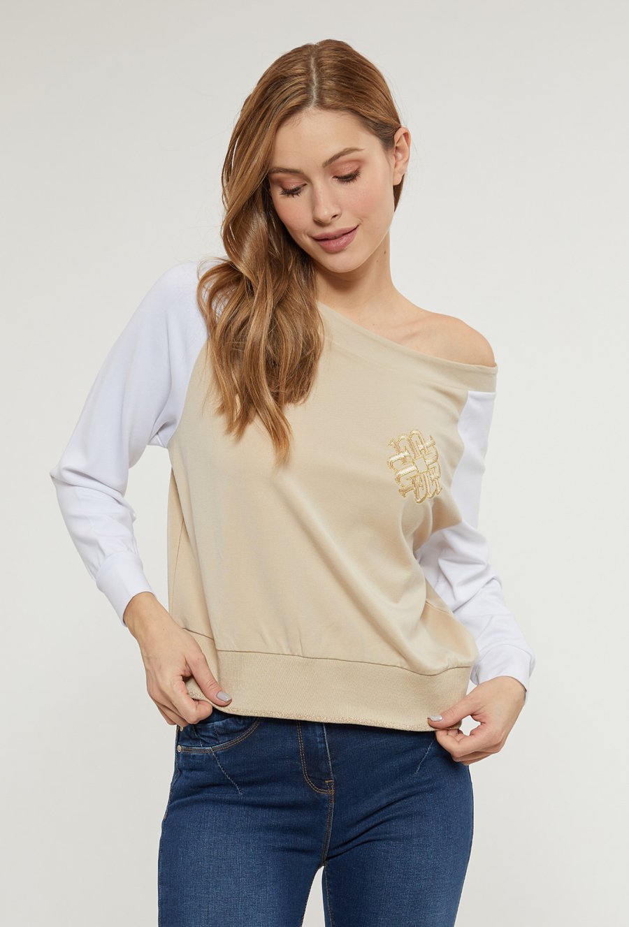 Dwukolorowa bluza damska