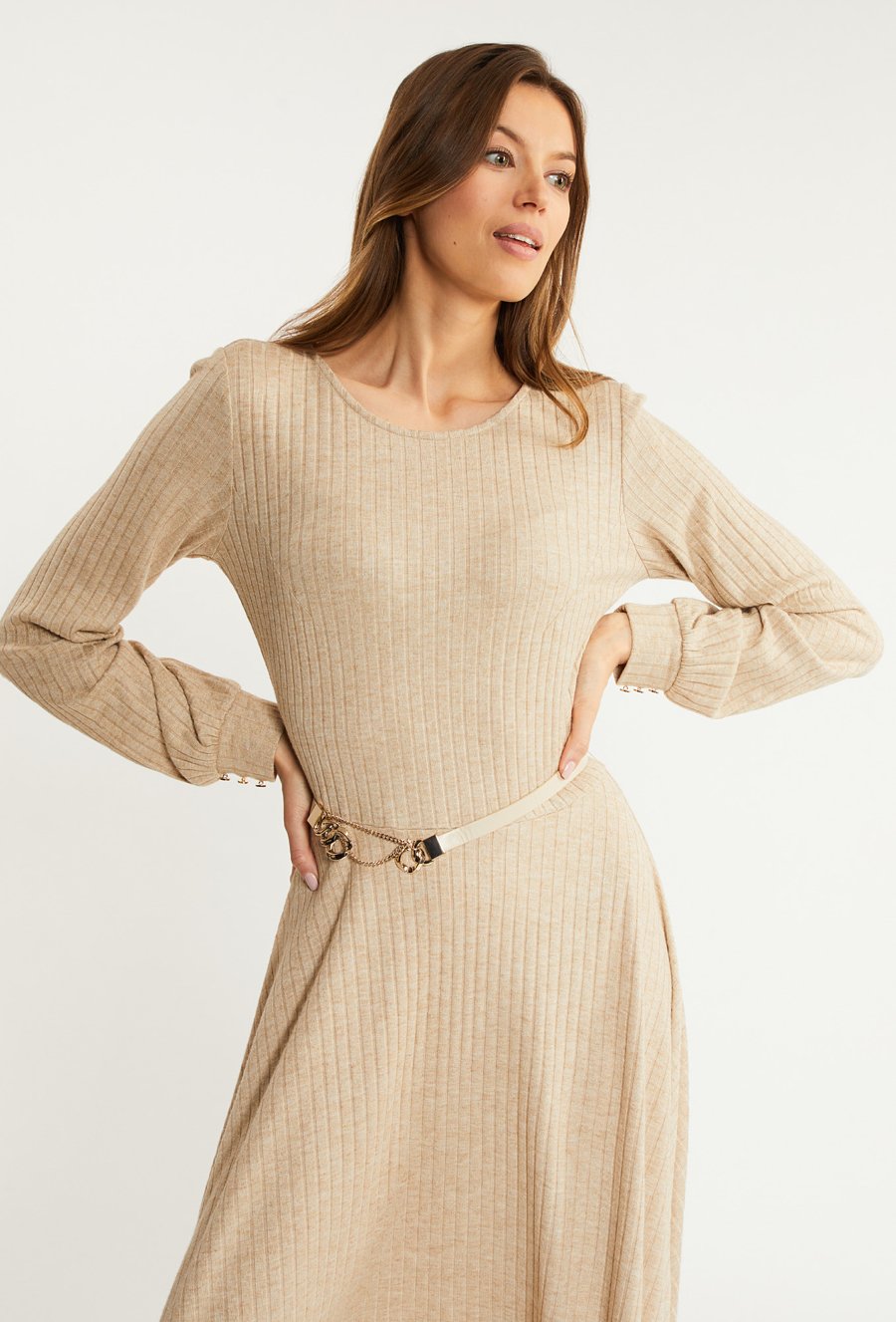 Prążkowana sukienka damska