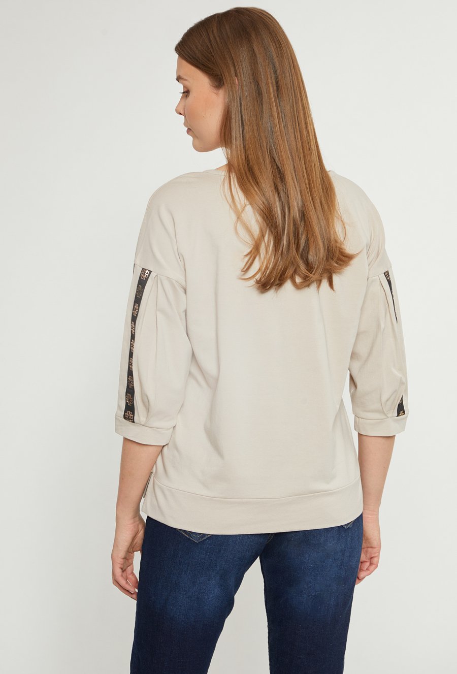 Bluzka damska z dżetowym panelem