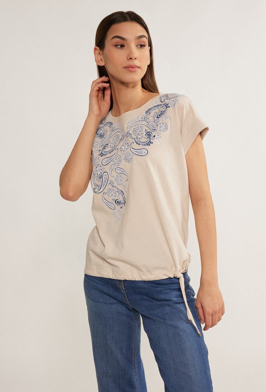 Bawełniany t-shirt z wzorem