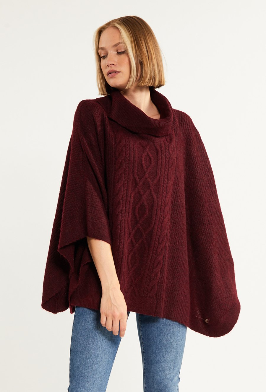 Sweter damski typu ponczo