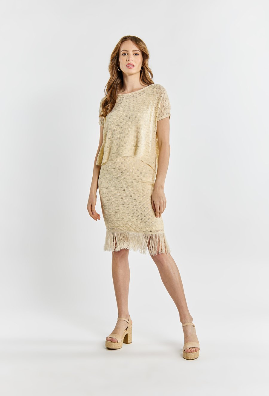 Ażurowy sweter damski