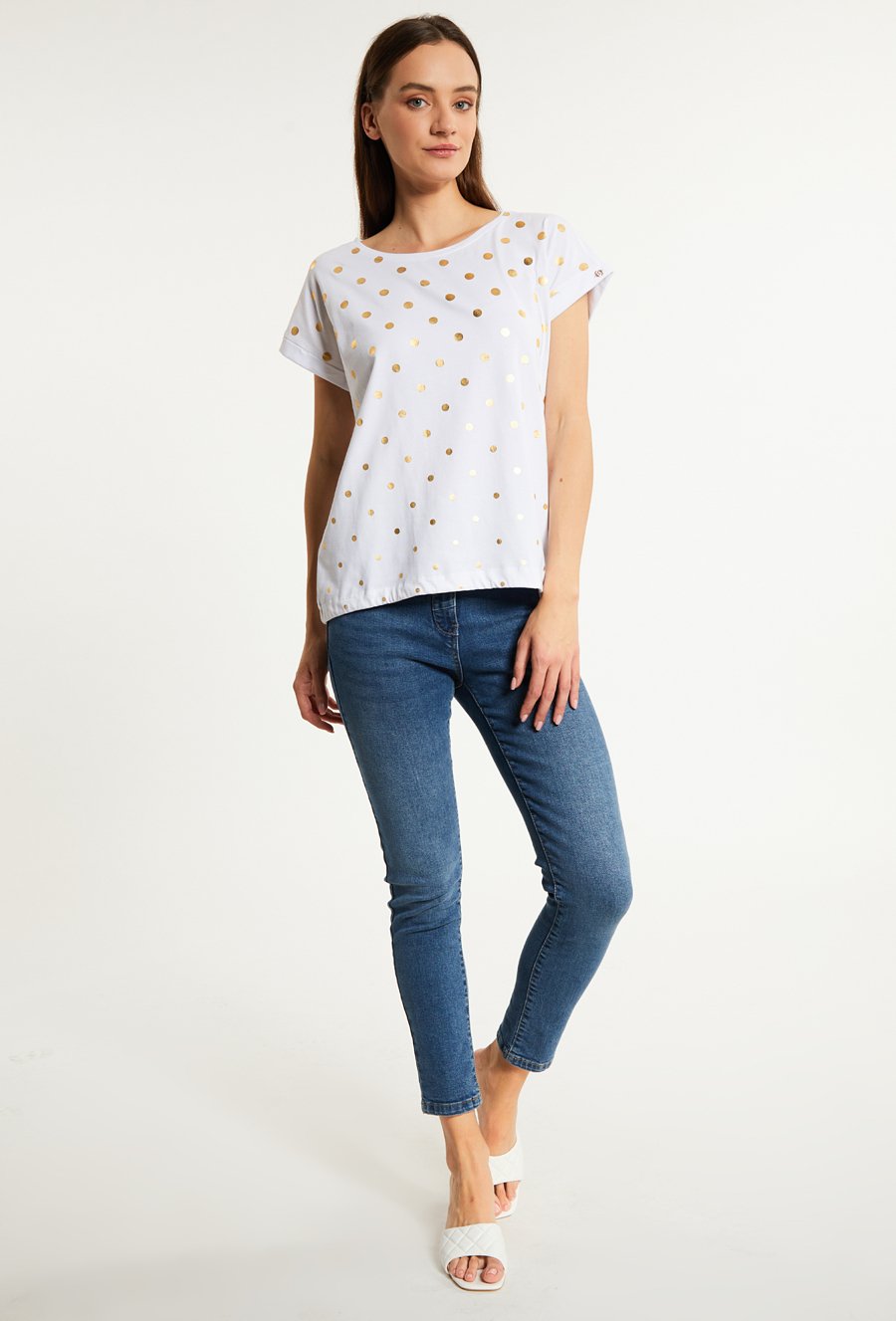 T-shirt damski z wiązaniem