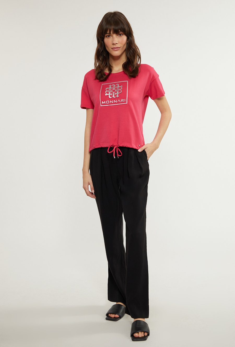 T-shirt damski ze ściągaczem