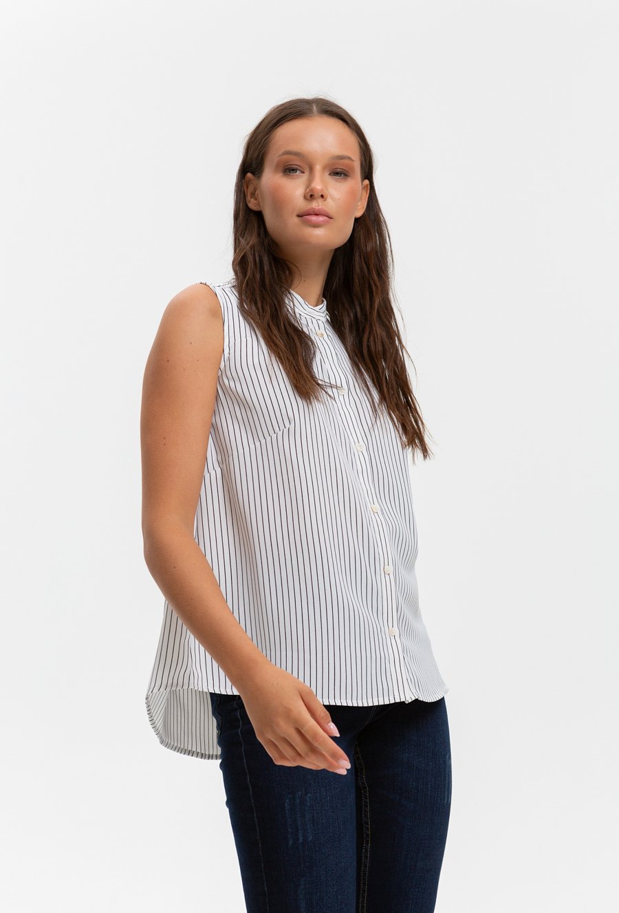 Koszula bez rękaw&oacute;w w paski