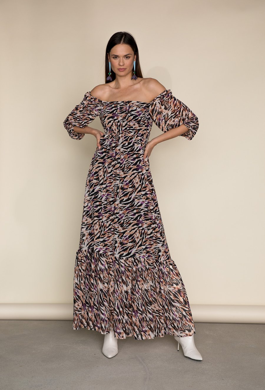 Wzorzysta sukienka maxi