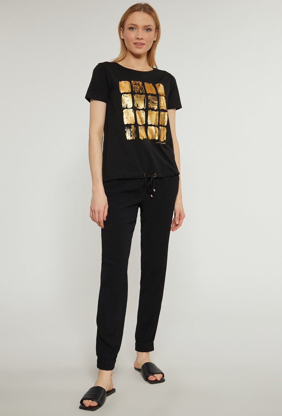 T-shirt z wzorzystym panelem