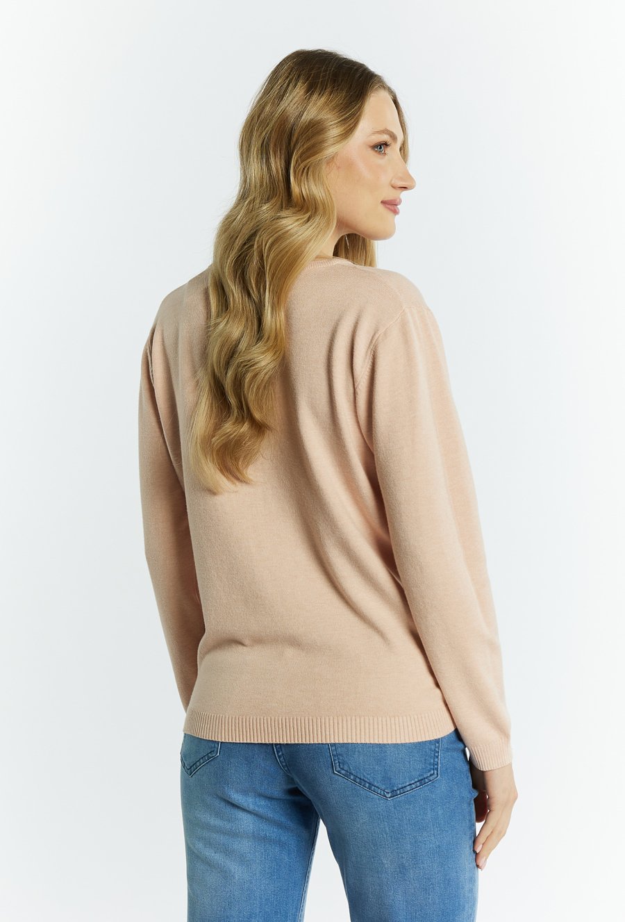 Sweter damski z delikatnym zdobieniem