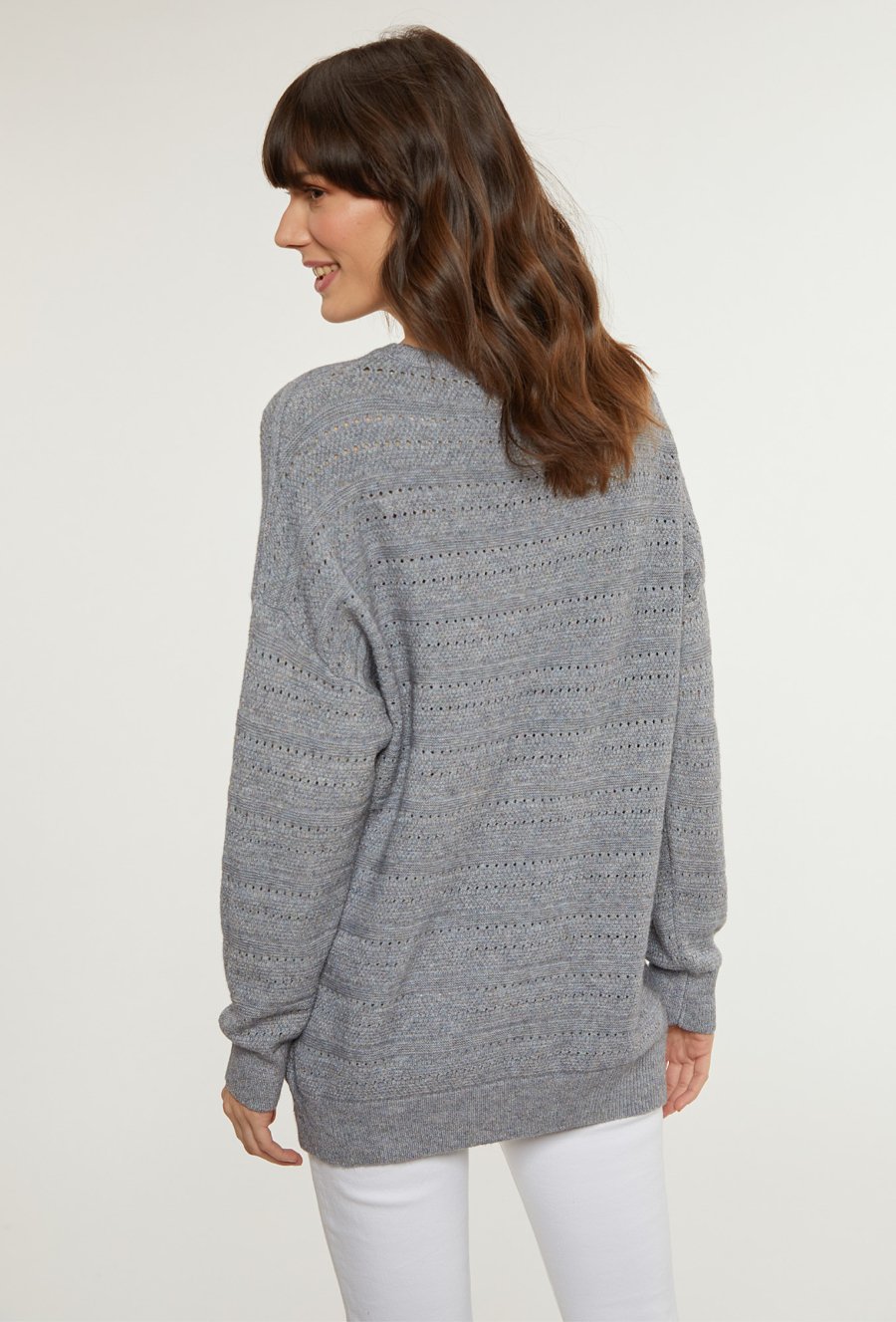 Wzorzysty sweter damski