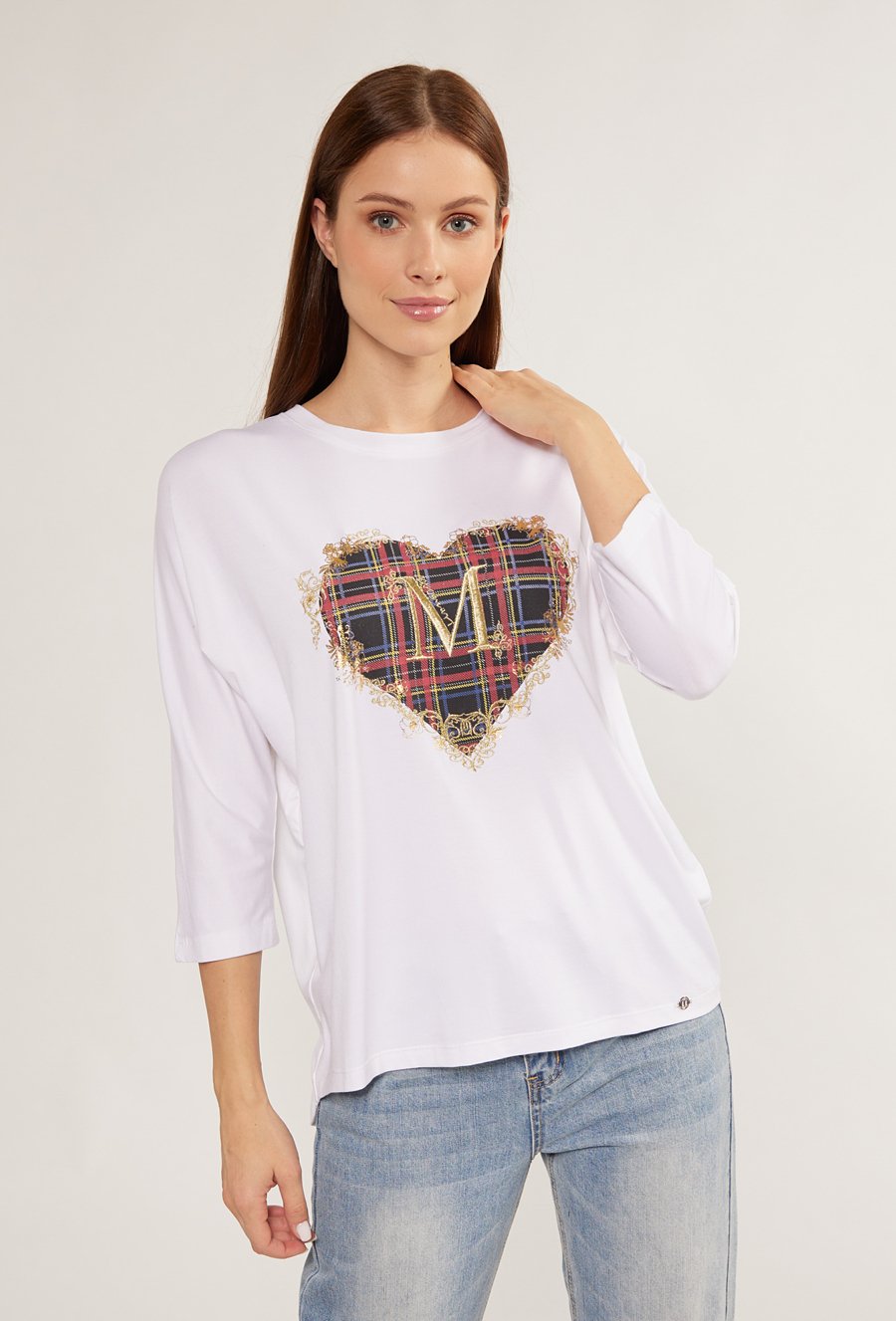 T-shirt damski z dłuższym tyłem