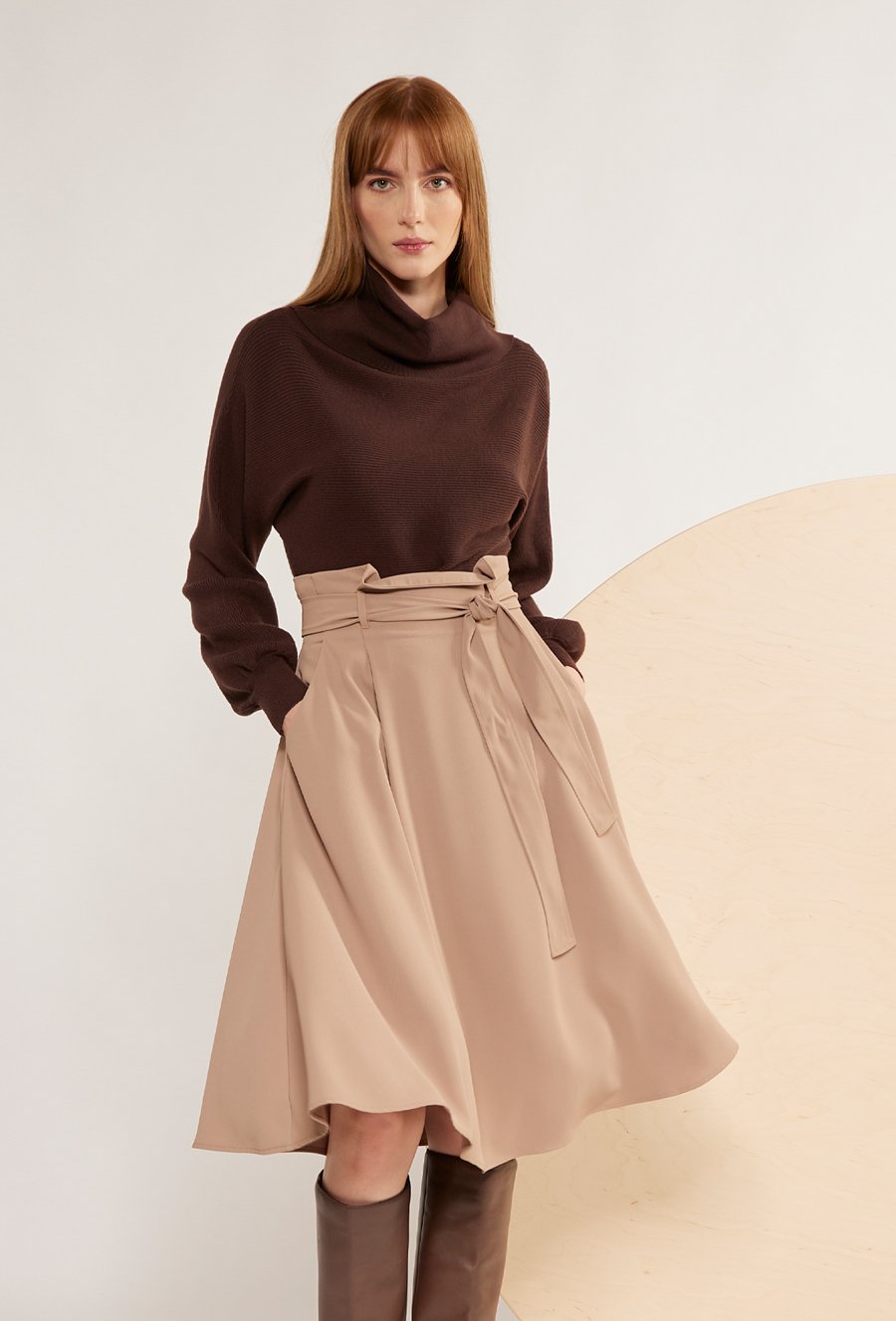 Golf z prążkowanej dzianiny