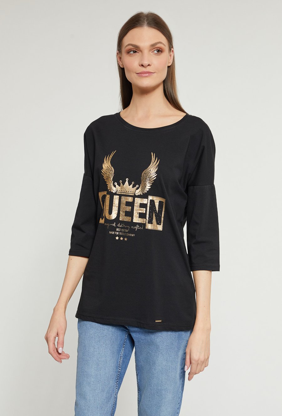 T-shirt damski z napisem Queen