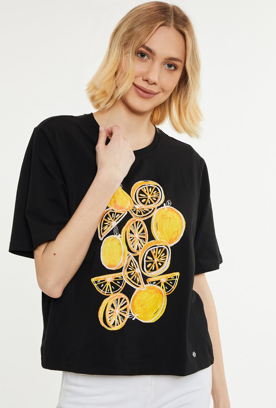 Bawełniany t-shirt o luźnym kroju