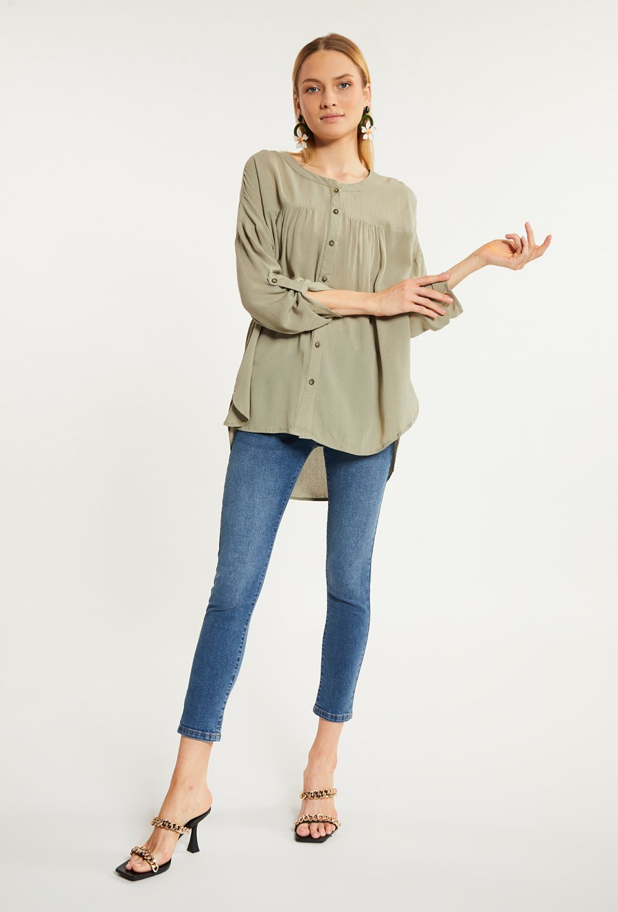 Bluzka damska z dłuższym tyłem