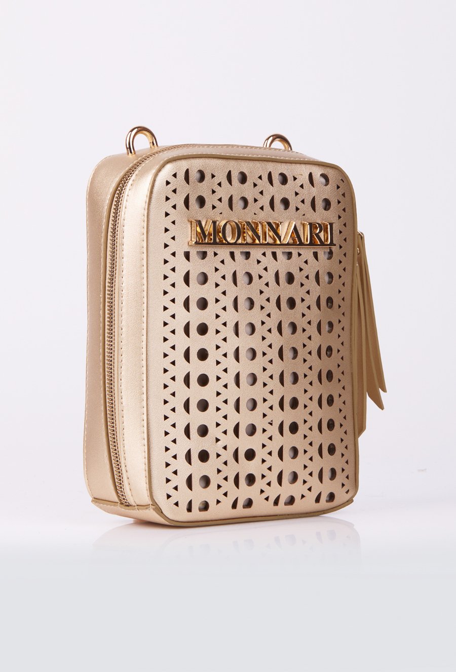 Mała torebka z ażurowym panelem