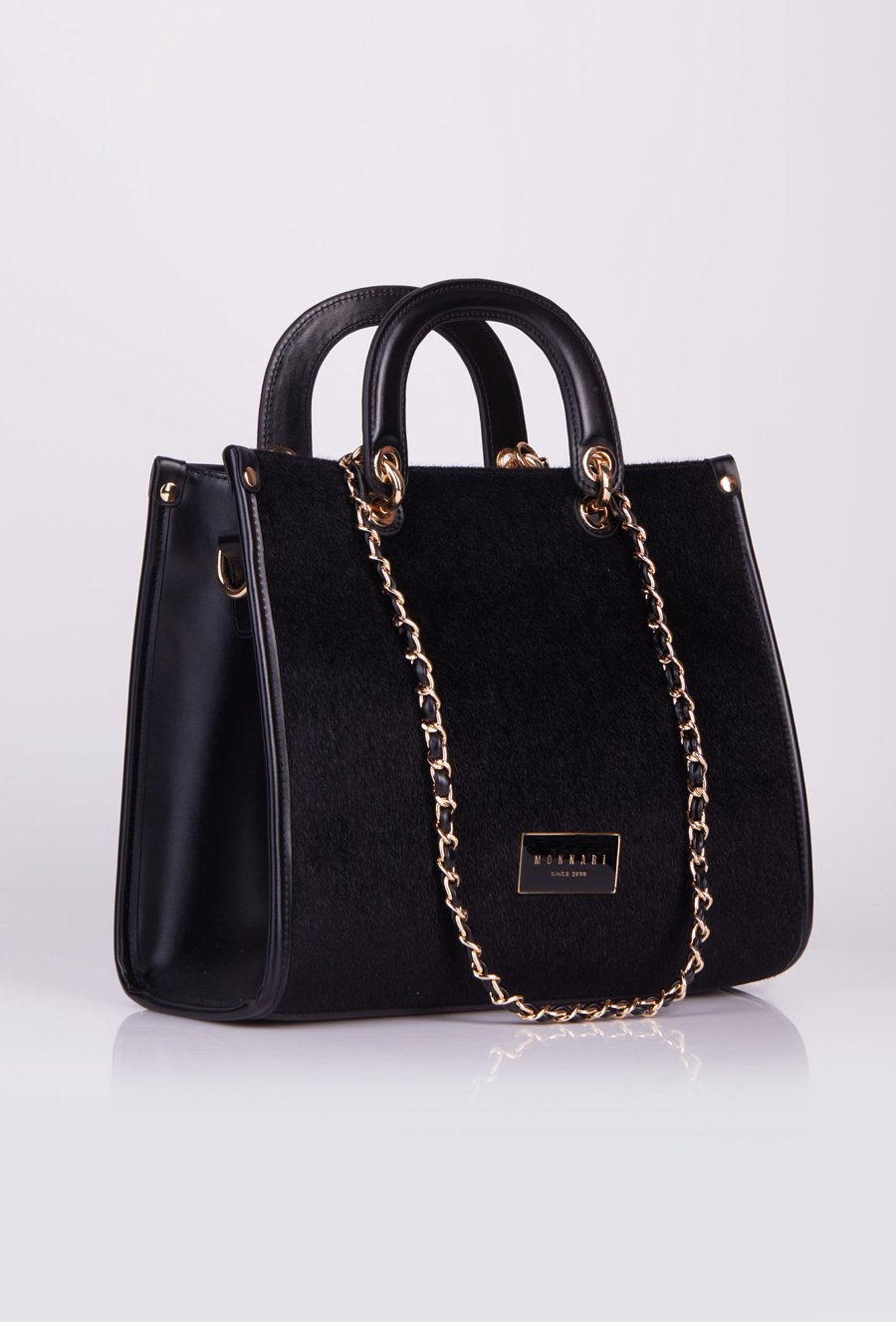 Elegancka torba z panelem ze sztucznego futerka