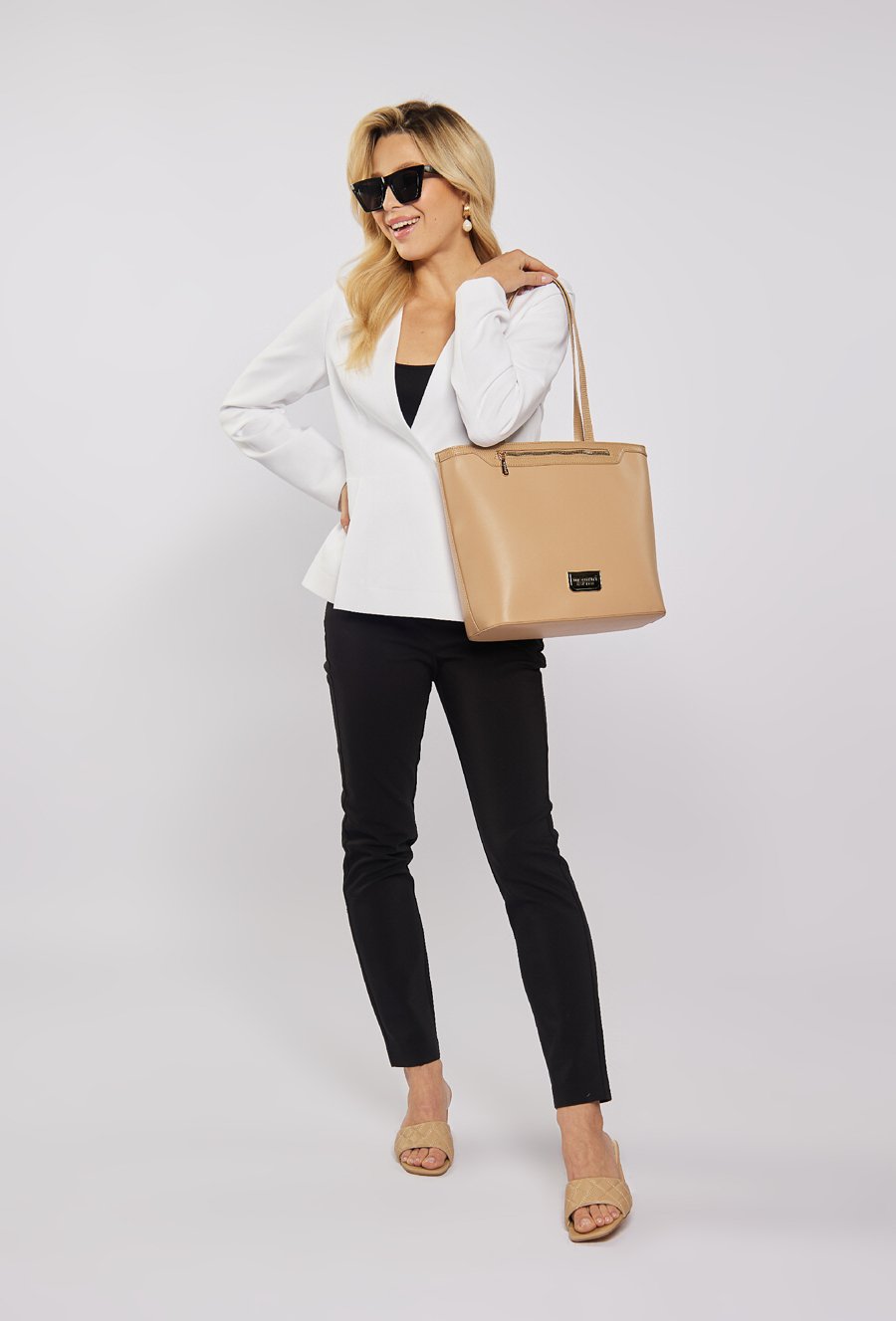 Shopper damski z delikatnym wzorem