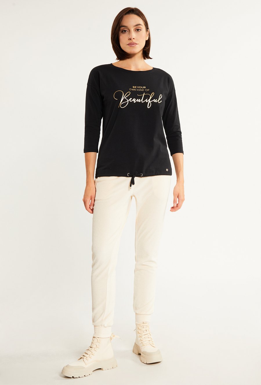 T-shirt damski z wiązaniem