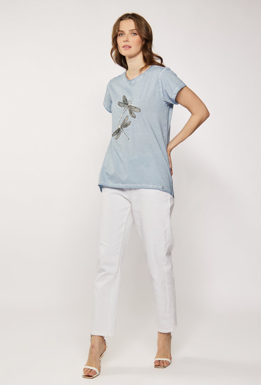 T-shirt z efektem sprania