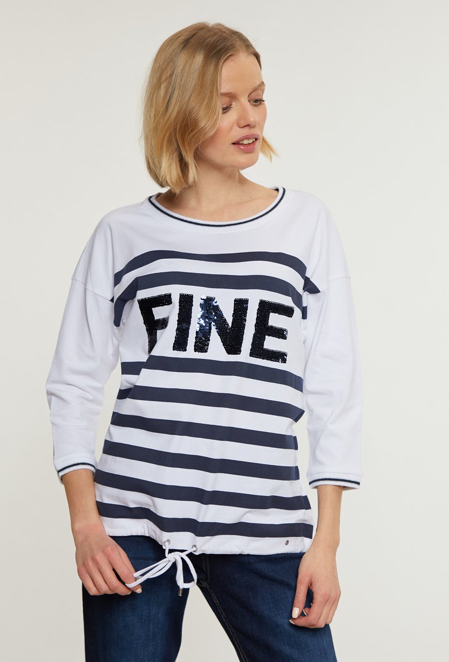 Bluzka damska z wzorem w paski