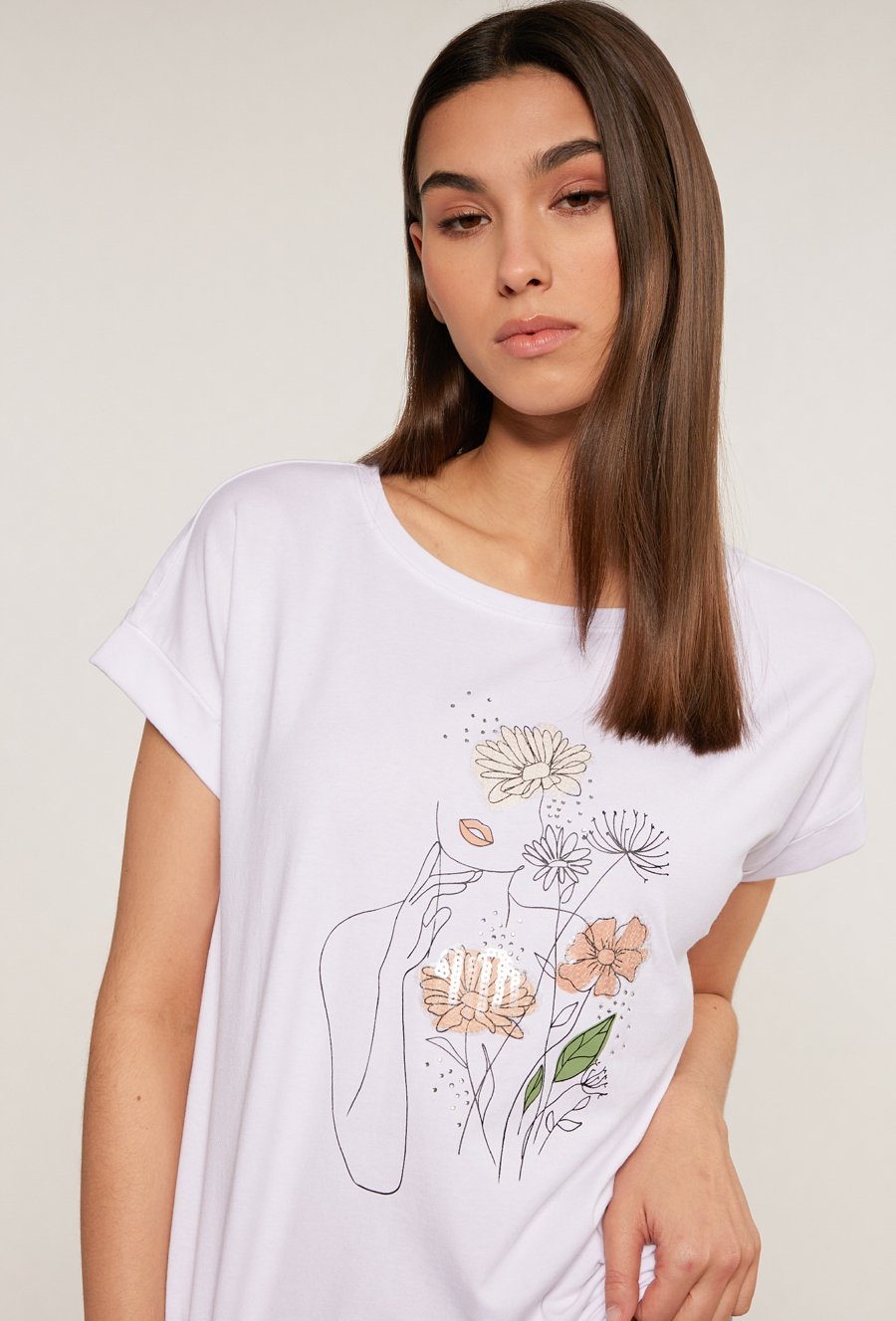 Bawełniany t-shirt z wzorem